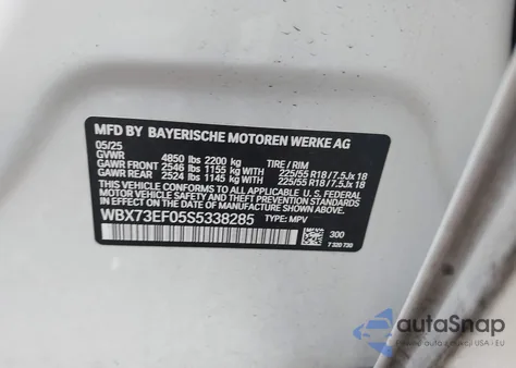 2025 BMW X1 xDrive28I z USA, uszkodzony, nr VIN WBX73EF05S5338285